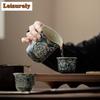 165ML Retro Blooming Flowers Tea Pitcher Handmade Ru Kiln Ceramic Cha Hai Justice Cup Coffee Divide Tea Chinese Teaset Supplies