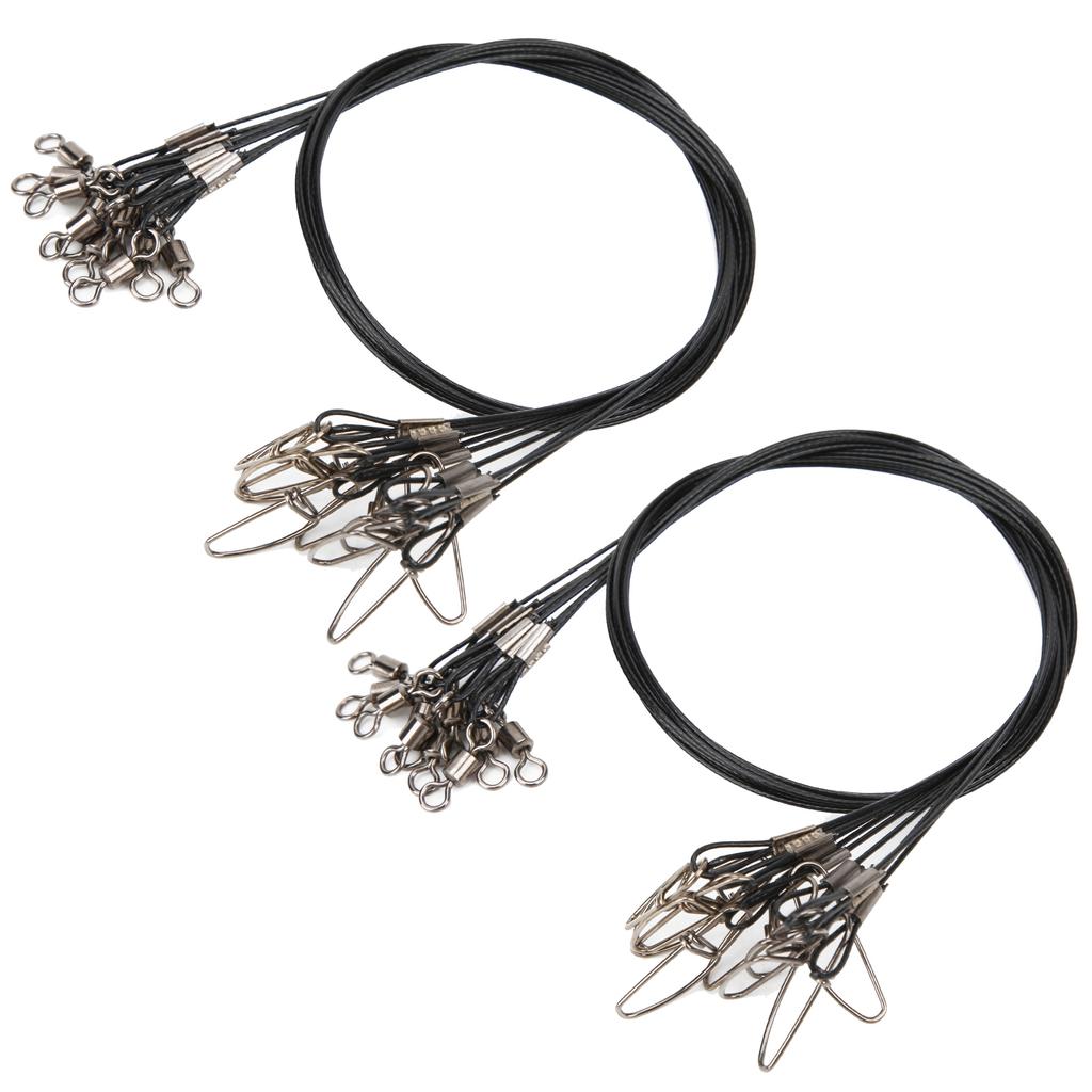 Rybářský vlasec Vodítko Ocelový vlasec proti překousnutí Ocelový drát s obratlíkem Černý