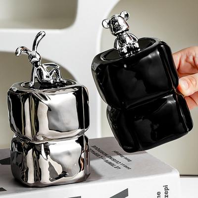 Nordic Dental Floss Box Storage Jar Desktop Home Creative Zahnstocher Tube Cotton Swab Box Storage Box Modern Home Decoration