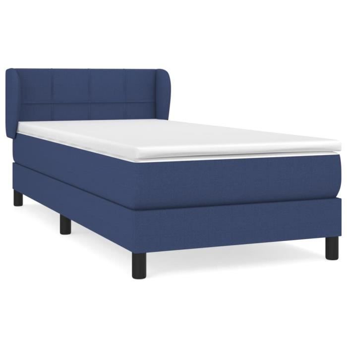VidaXL Divan Bed with Mattress Blue 90x190 Cm Fabric 3126211