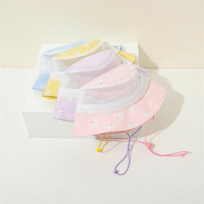 Baby Bucket Hat 50cm 1-3 Years Summer Thin Mesh Breathable Kids Sun Hat Toddler Boy Girl Cap Beach UV Protection Korean Style