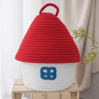 Gift Cotton Rope Woven Storage Basket House Shape Ins Style Desk Organizer Handwoven Sundries Container Box Bedroom Decor
