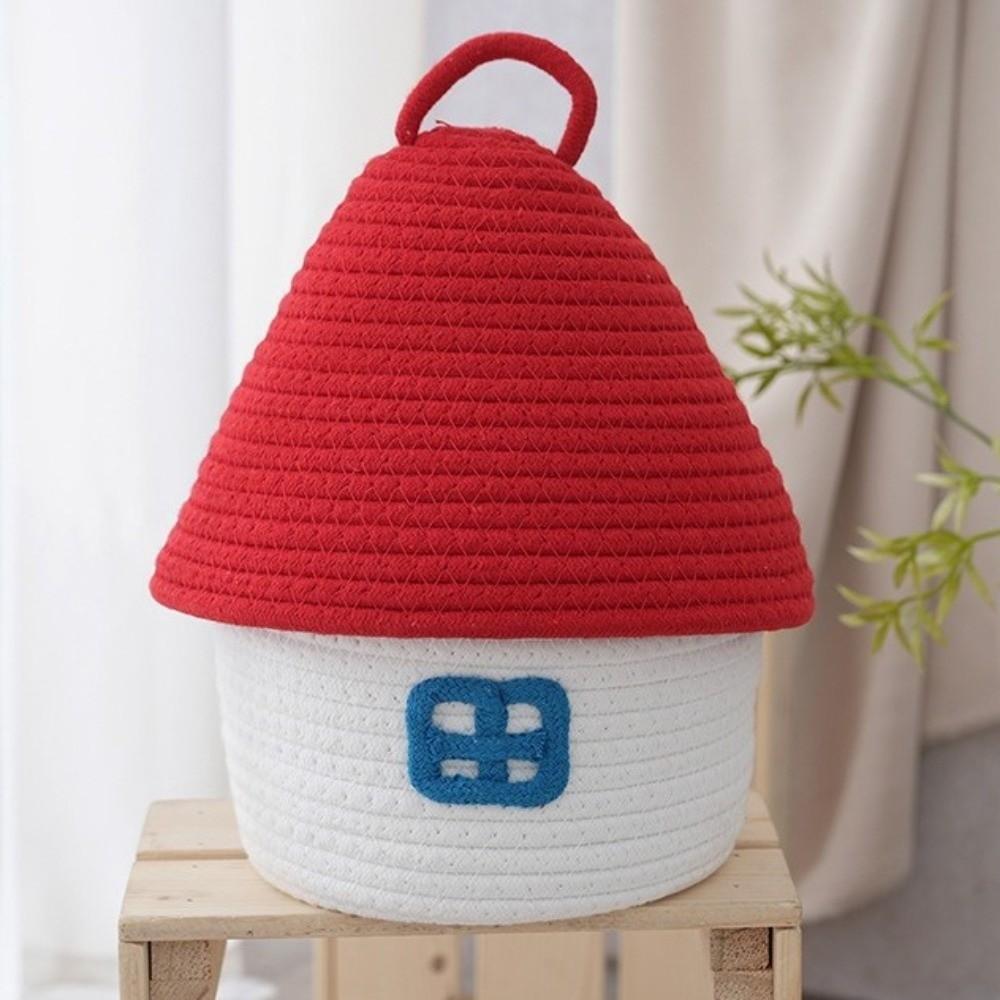 Handwoven Storage Basket House Shape Snack Toys Organizer Desk Organizer  Vanity Table Study Room