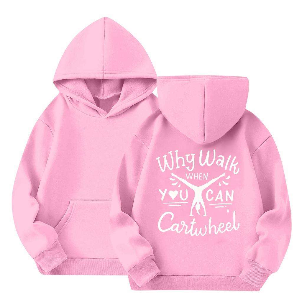 Children's Casual Round Neck Printed Pullover Long-sleeved Hooded Sweatshirt Top