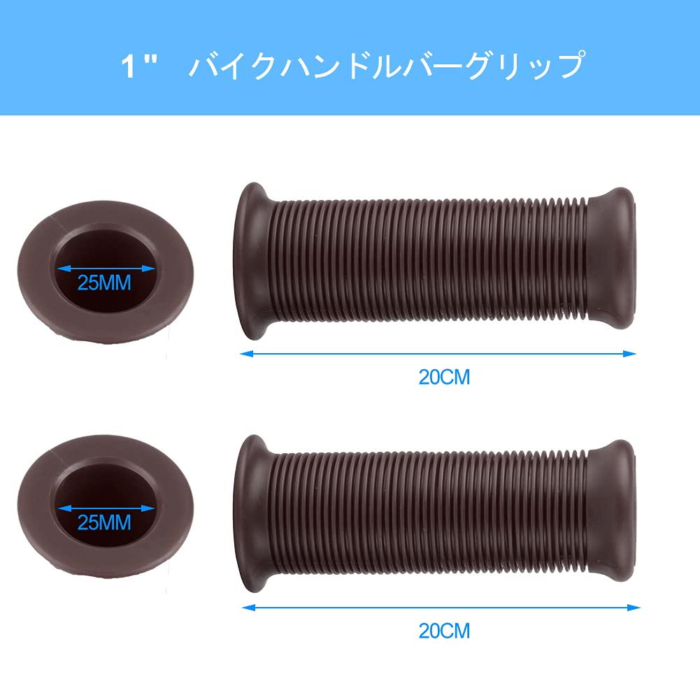 Akozon Handlebar Grips 1" 25mm/1.1" 28mm Universal Motorcycle Non-Slip Stripe