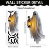 Extra Large Halloween Ghost Window Clings Vintage Ghost Black Bat Window Stickers For Home Classroom Office Diy Party Decoration