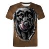 Summer Round Neck 3D Animal Print Top Fashionable Casual Short Sleeved Men's T-shirts