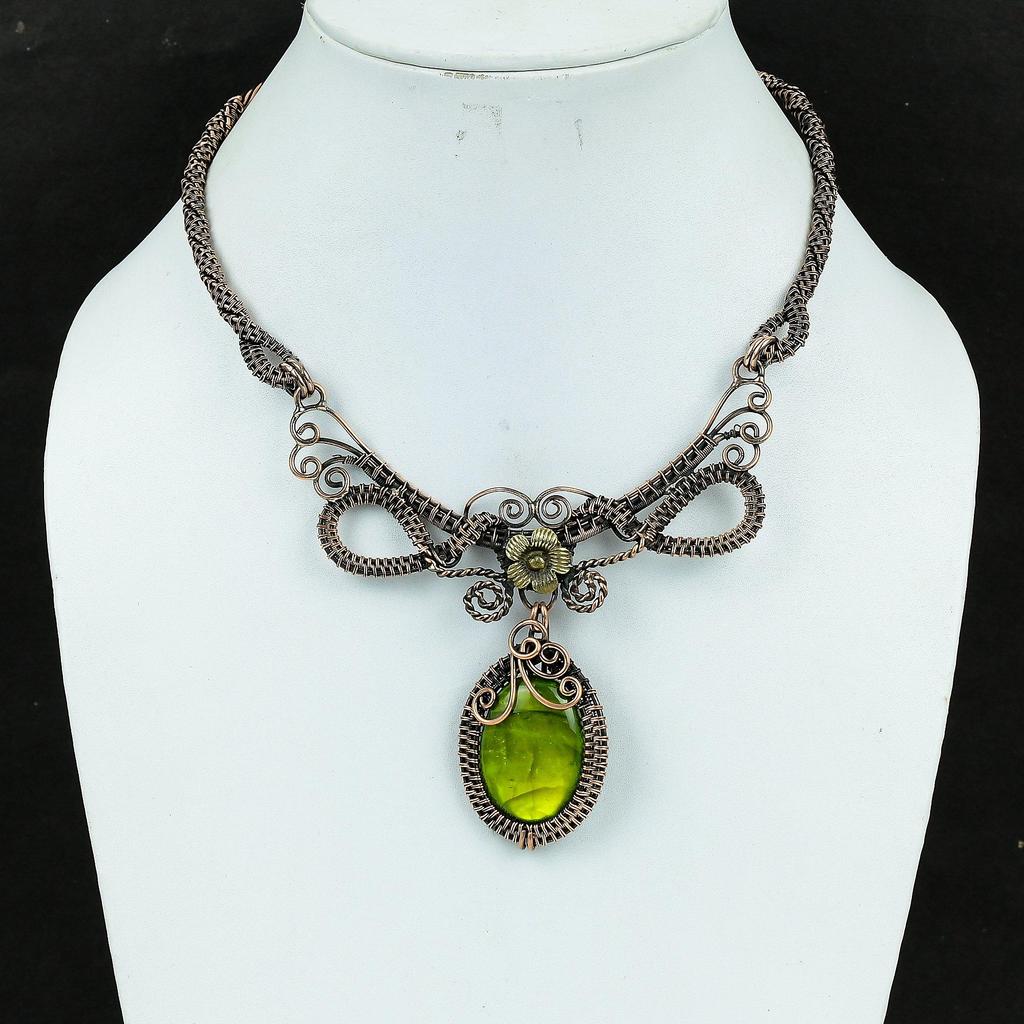Green Flash Labradorite Necklace Handmade Jewelry, 999 Copper Wire Wrapped Necklace Designer Gemstone Jewelry Adjustable Chain Necklace Gift For Mom