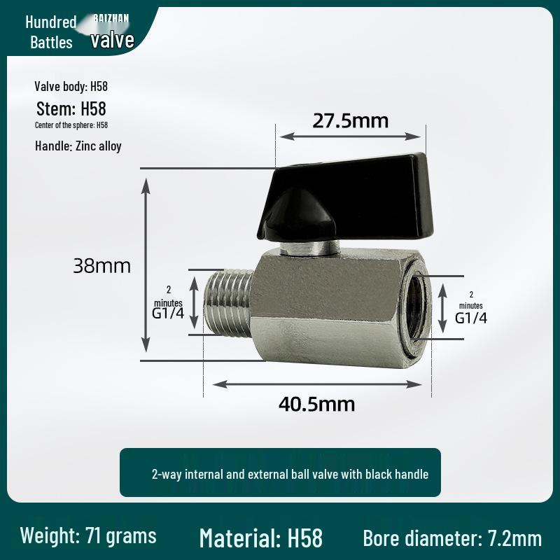 1/2 Inch Mini Copper Ball Valve, Internal & External Threads, Pneumatic Switch