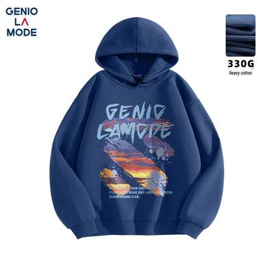 GENIOLAMODE Men's Graffiti Print Hooded Sweatshirt