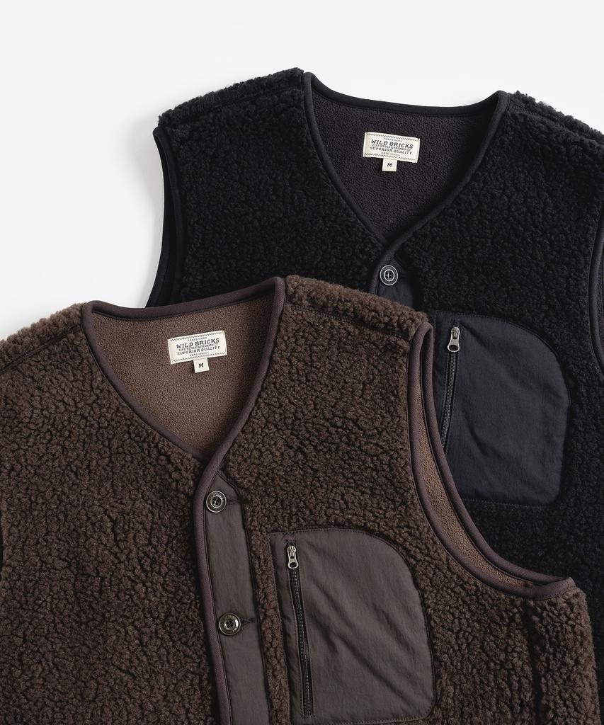 Wild Bricks W24 Fleece Vest (Dark Brown)