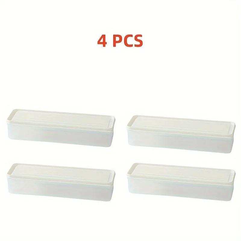4 Rectangular Food Storage Containers Made of Reusable Plastic Refrigerator Storage Box Kitchen Preservation Box Accessories