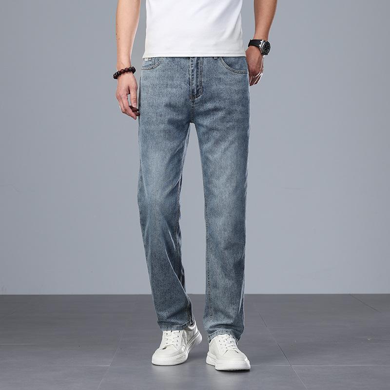 Neue Slim Jeans Herren Elastische Schmale Füße Locker und Lässig
