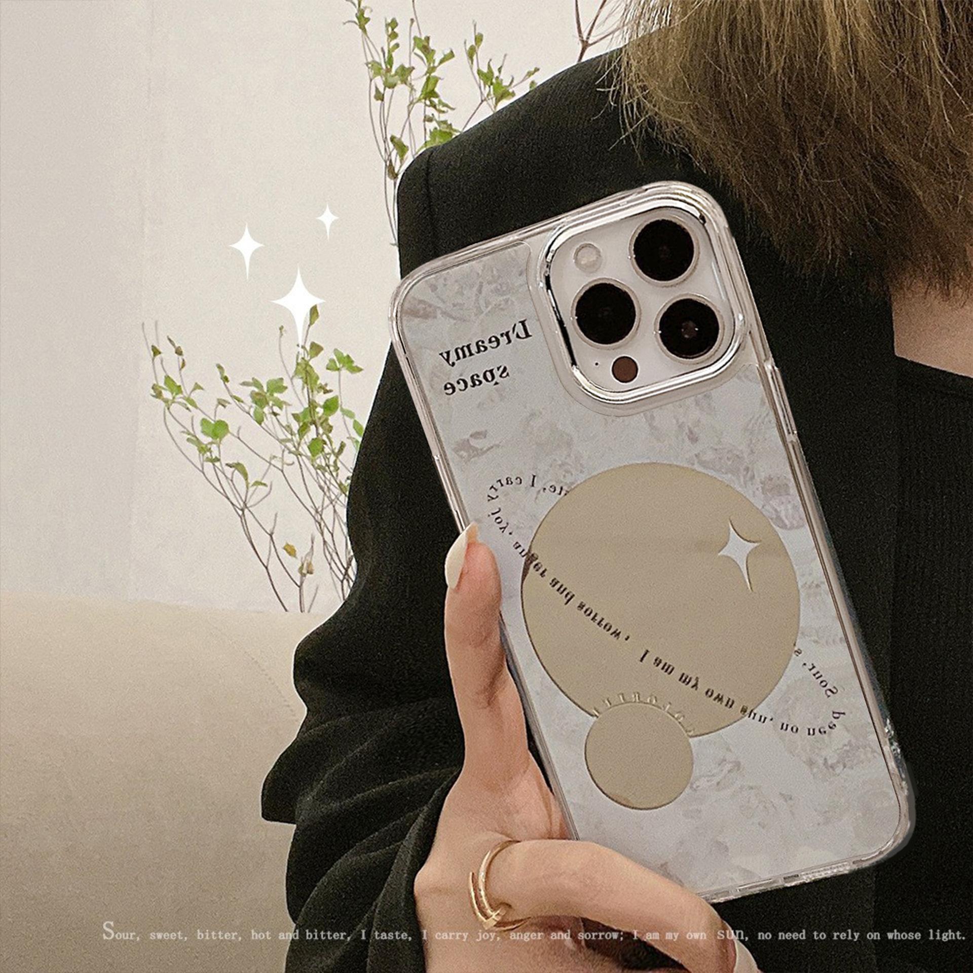 

Planet Mirror for IPhone16 for Apple Phone Case 17Promax Silicone 11 Anti-fall Makeup 15 Women s Model 11 6.1