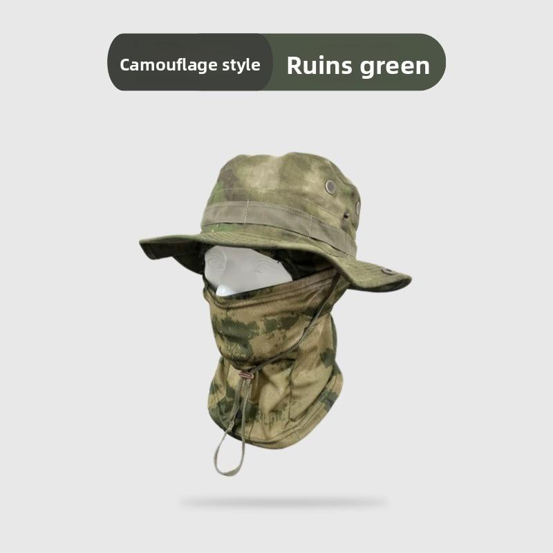 Cappello Mimetico a Tesa Larga Con Protezione Solare Per Escursionismo e Pesca all'Aperto