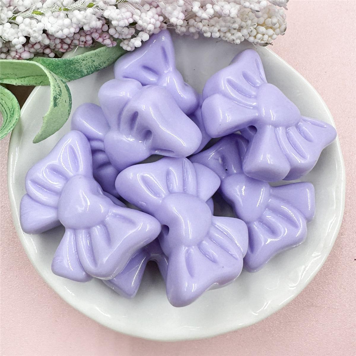 

7 шт. россыпью бусины сплошного цвета бант для браслета серьги изготовление бисерных материалов 22,5*28 мм ювелирные изделия акрил DIY ювелирные аксессуары сердце фиолетовый