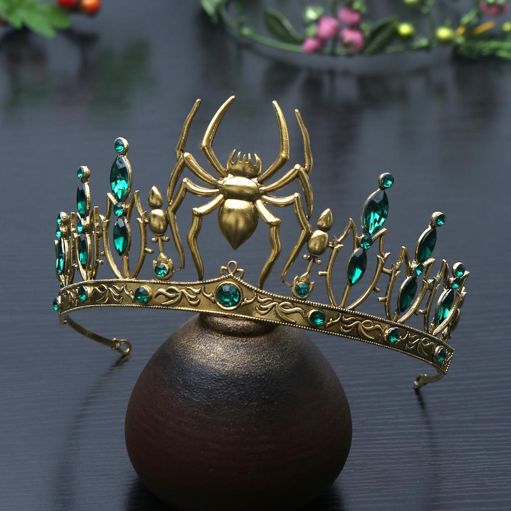 Theme party Halloween funny alloy rhinestone crown unisex hair accessories crown girl gift spider crown