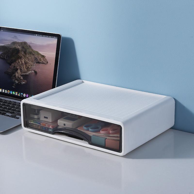 Desktop Storage Letter Plastic Gray Box Small Items Storage Document Tray Home Office Drawer For Pen Note Girls Makeup Organizer