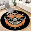 1PCMoth Skull Office Round Area Rug,  Mat Suitable For Office, Under Office Chairs Bedroom Living Room Home Decor, Room Deco