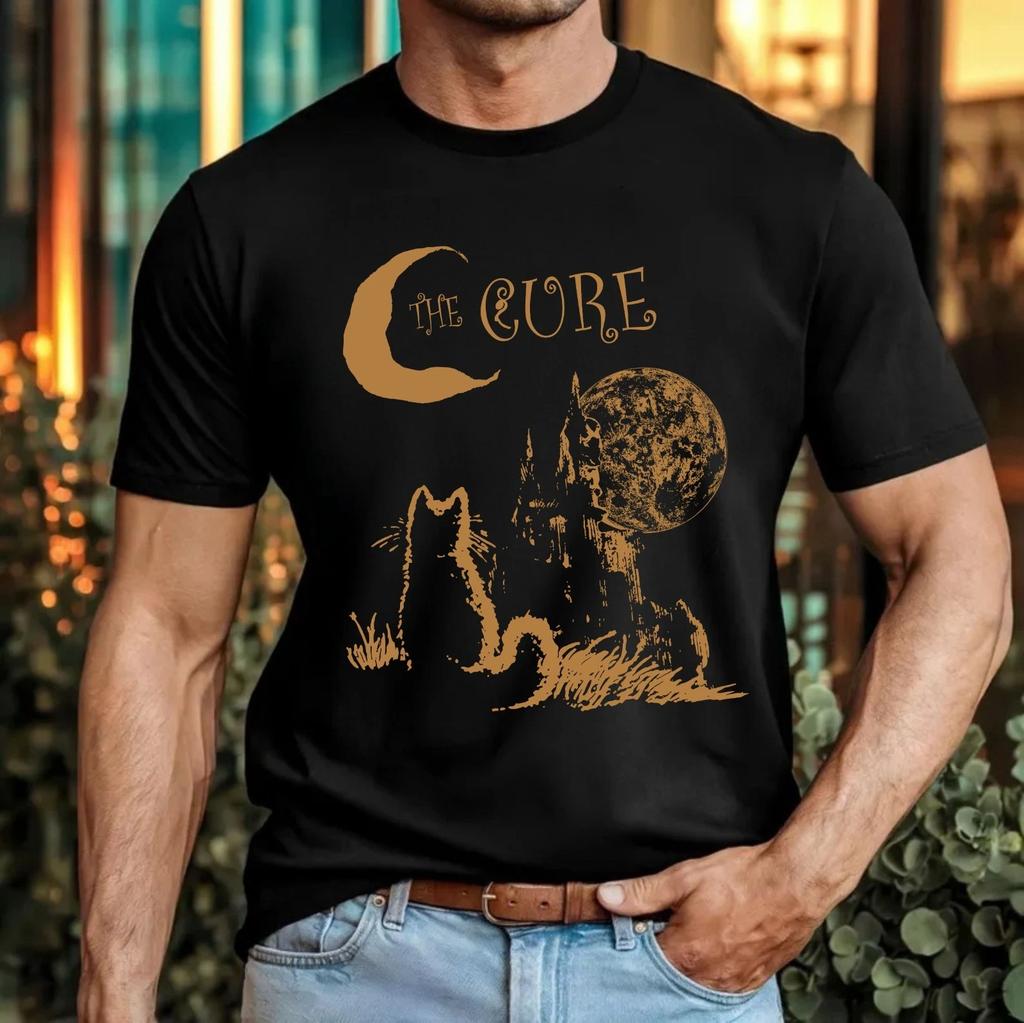 The Cure Gothic Cat Moon T-T-Shirt Vintage Indie Rock Band UK Tour 2026 Gift Top