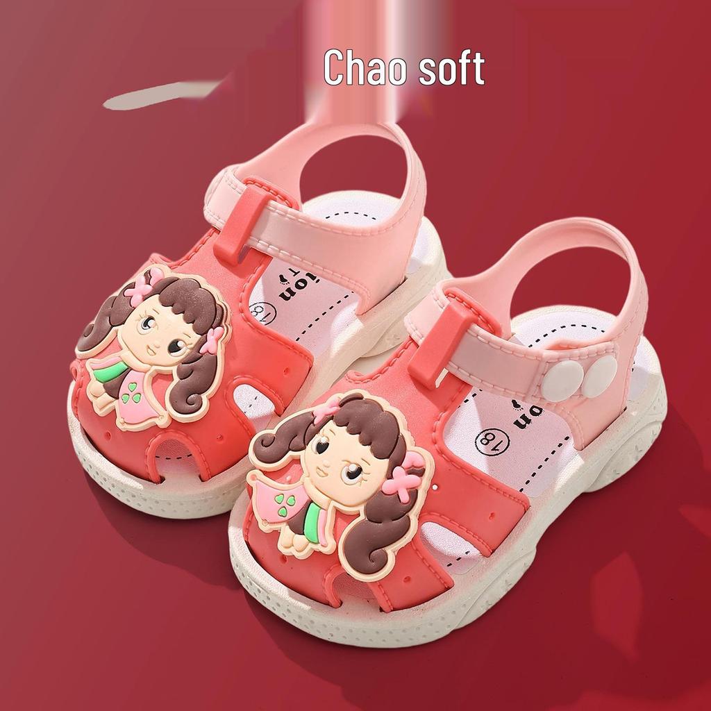 Children's Cartoon Flower and Bow Sandals: Soft, Non-Slip Soles for Toddlers (1-3 Years)