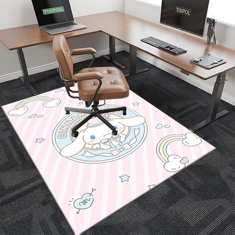 Cinnamoroll Anime Cartoon Design Chair Mat Non-Slip Carpet for Office Home Decoration Living Room Bedroom Game Room Dormitory Gift All Seasons.E047