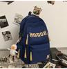Schoolbag trendy cool fashion versatile backpack junior high school student schoolbag simple large capacity letter casual couple backpack