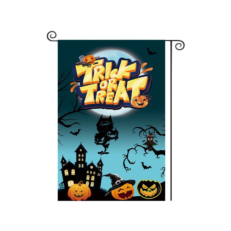 Cross-Border Happy Halloween Ghost Garden Flag with Pumpkin and Cartoon Design