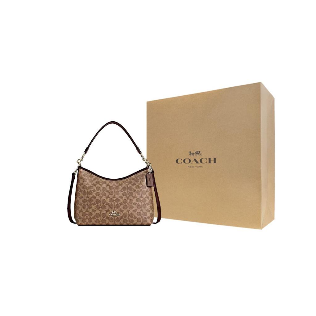 Coach Laurel 31 Detachable Shoulder Strap Zipper Closure Tote Bag Women Tote Bag Maple CV975-IMXHE