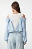 Women's Fashion Stylish Sweater Ecru Crop Woven Garni Knitwear Sweater