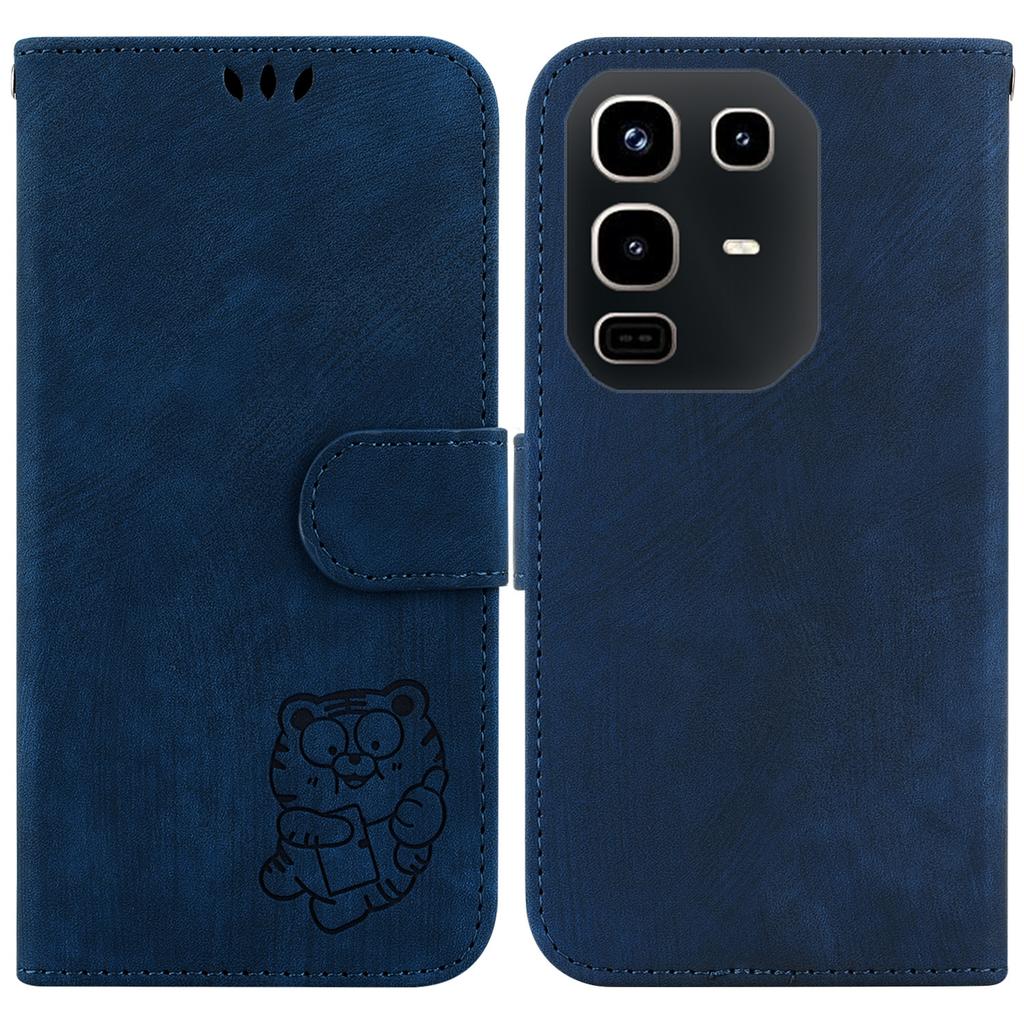 Für Infinix Note 50 4G/Note 50 Pro 4G Brieftaschengülle Leder Tigerprägung Stoßfest Handyhülle mit Handschlaufe