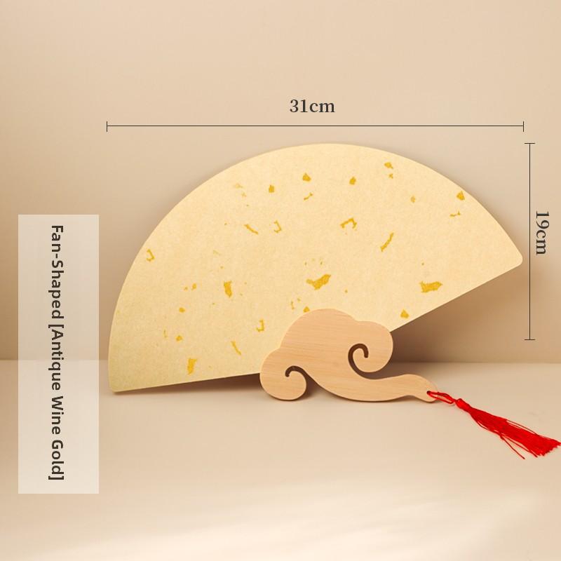 Thiened Blank Xuan Paper Calliaphy Fan DIY Material Kit Hand-Painted Cultural Creative Fan round ape Bamboo Frame