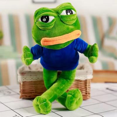 Peluche Rana Triste 45cm Morbido Cuscino Riempito Pepe La Rana Bambola di Peluche con Espressione Magica Regalo Carino Per Bambini Ragazzi Ragazze