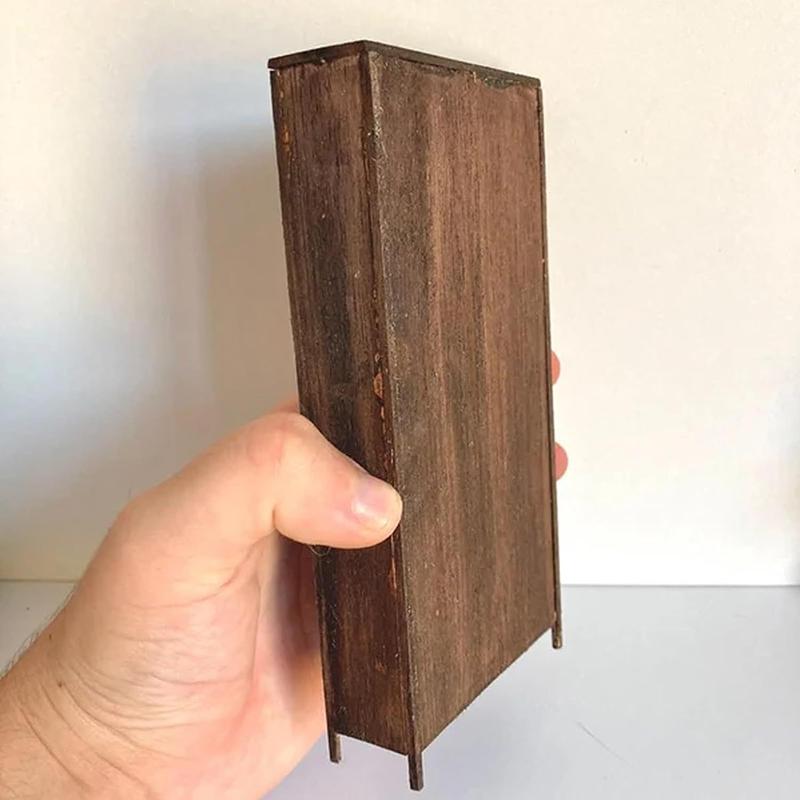 Sensory Miniature Bookshelf Wooden Display Bookcase Sensory Book For Home School Travel Outgoing Working Relaxing Decorations Gi