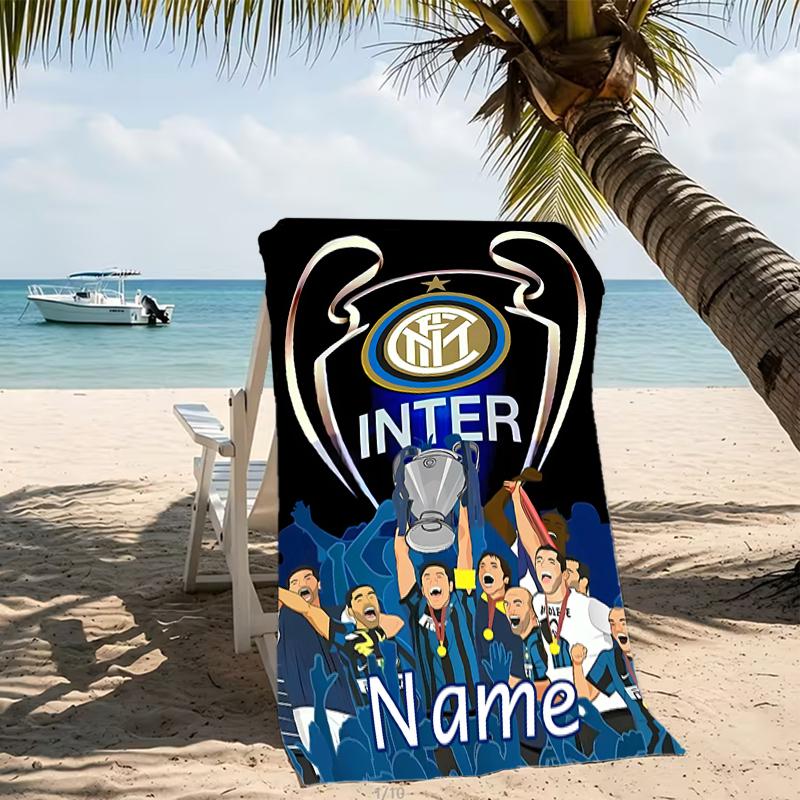 Customizable personalized beach towels Inter Milan themed designs.Suitable for the beach, yoga, sports;ideal as beach accessories