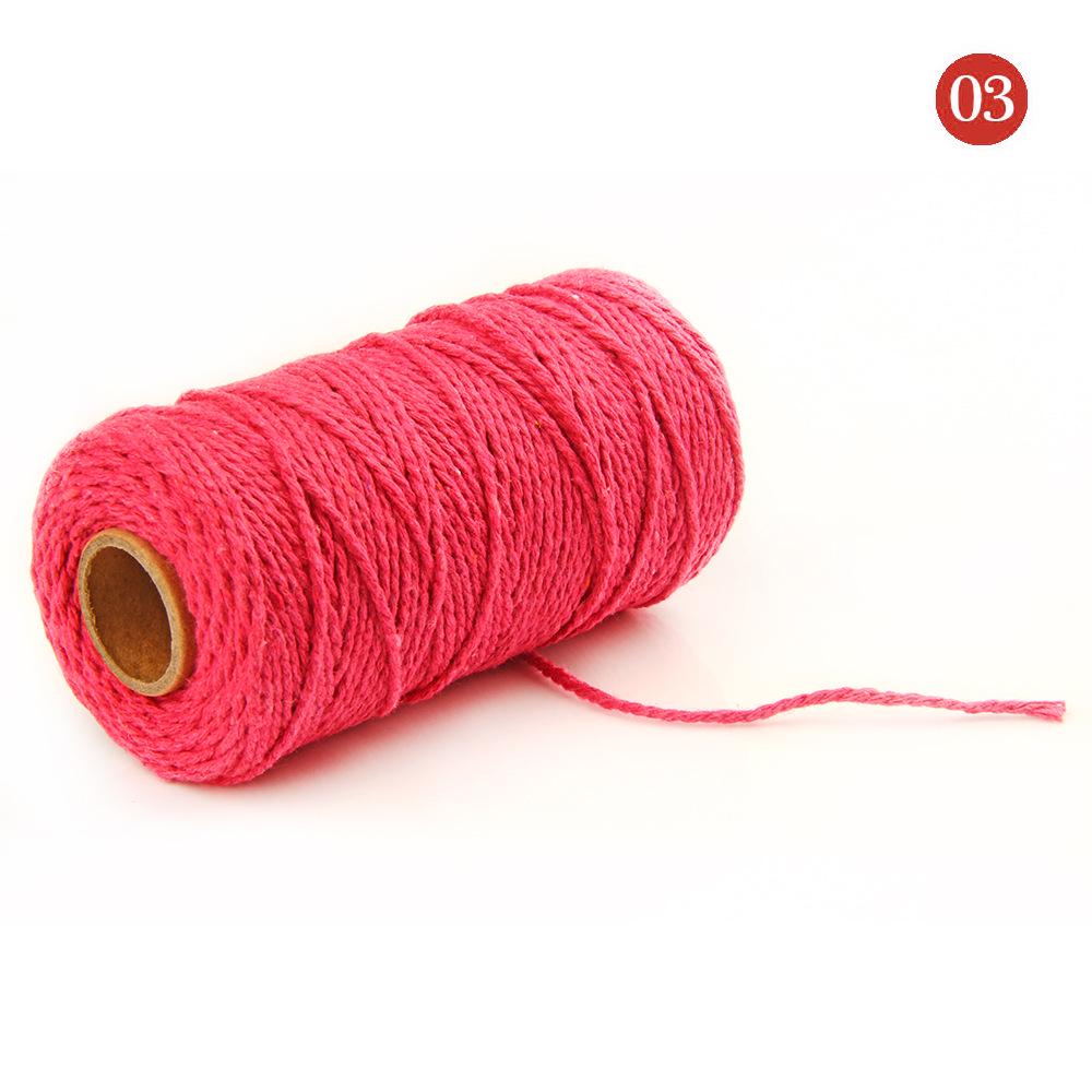 2mm Two-Strand Cotton Rope, 3mm Colored Braided Rope, for Binding, Decoration, and Hanging Tags