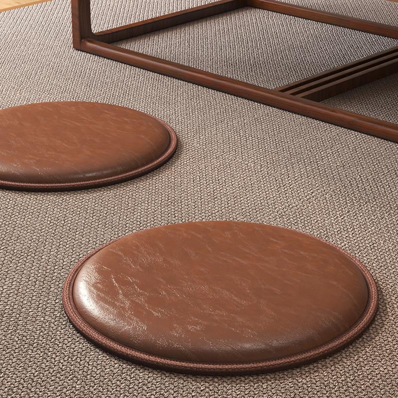 Waterproof Thick Leather Cushion Soft Round Pad 40cm Non-Slip for Comfortable Seating