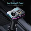 Transmițător FM Bluetooth Multifuncțional și Încărcător Rapid pentru Mașină cu Lumini Colorate
