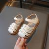 2026New style sandals for girls, solid color casual baby shoes, children's comfortable beach shoes, closed-toe breathable sandals