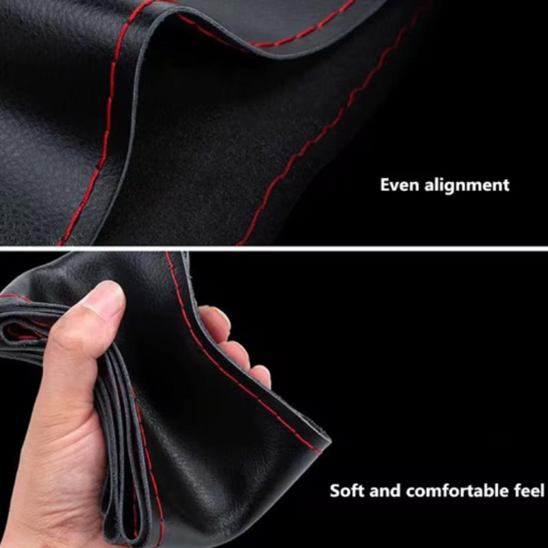 DIY Weiches Fasleder Lenkradbezüge Universell Geflochtenes Auto-Lenkrad Mit Nadel Und Faden Innenzubehör