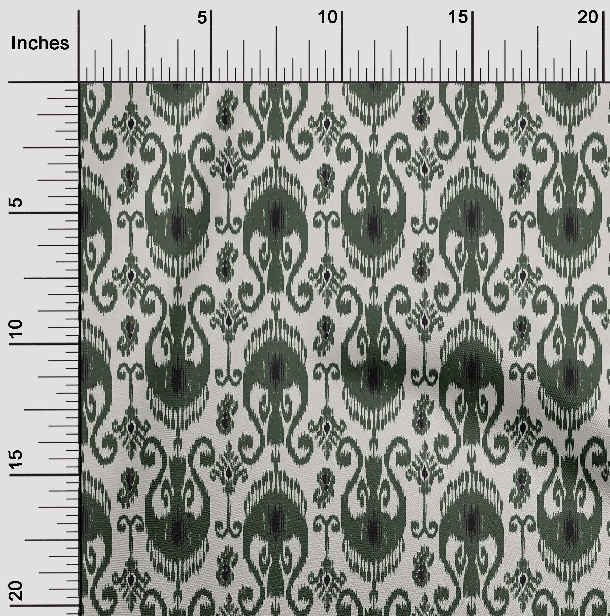 

oneOone Cotton Flex Темно-синя тканина Етнічна сукня Ікат Тканина Тканина з принтом у дворі 40 дюймів 42 Inch Wide - Viscose Chiffon оливковий колір