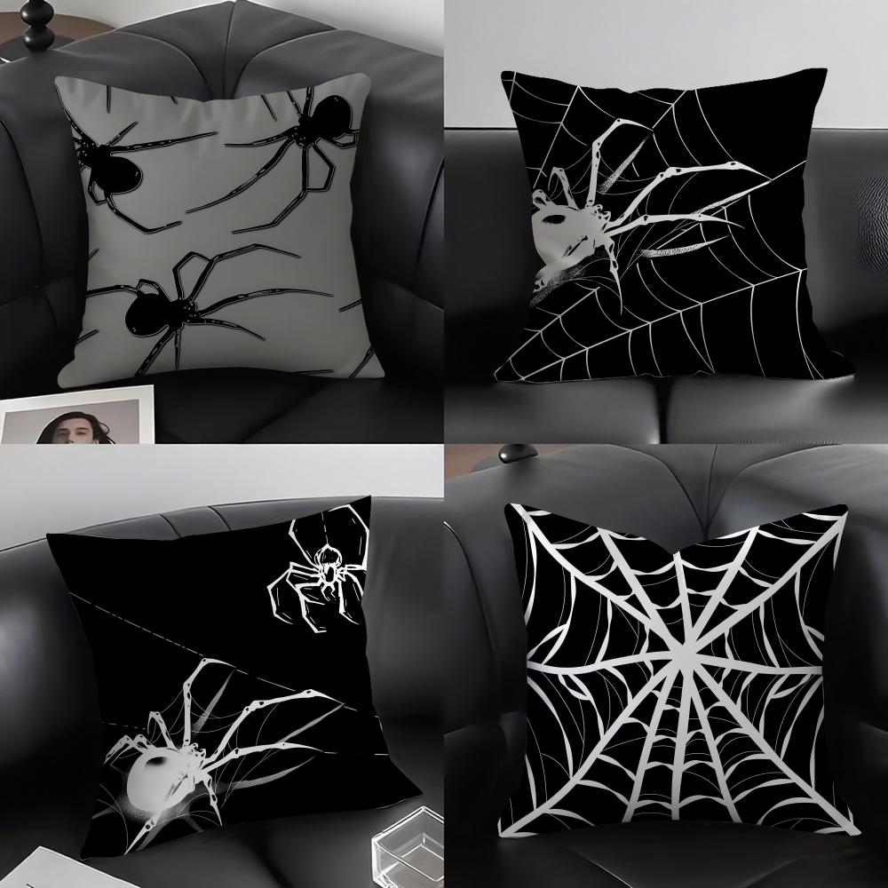 Spider Web Cool Cushion Cover Pillowcase Ultra Soft Skin Friendly Fabric Cloud Like Comfort & Concealed Zipper
