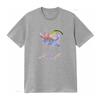 Psychedelic Glitch Art Lily Flower Print Casual T Shirt Vintage Washed Comfortable Streetwear Versatile Fashion Stylish