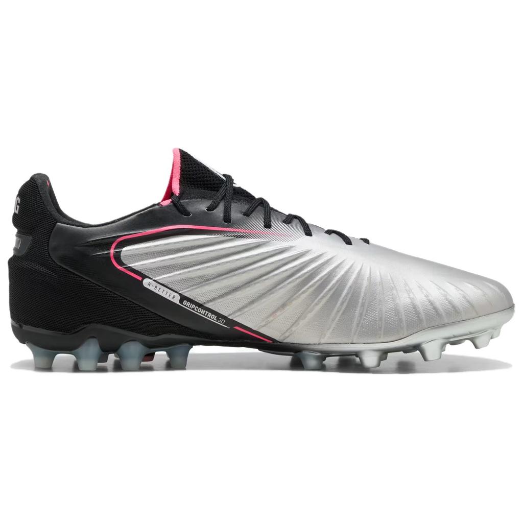 Puma King Ultimate Round Toe Comfortable MG (Rubber Short Studs) Artificial Turf Soccer Shoes Men Soccer Shoes Silver Black 108306-03