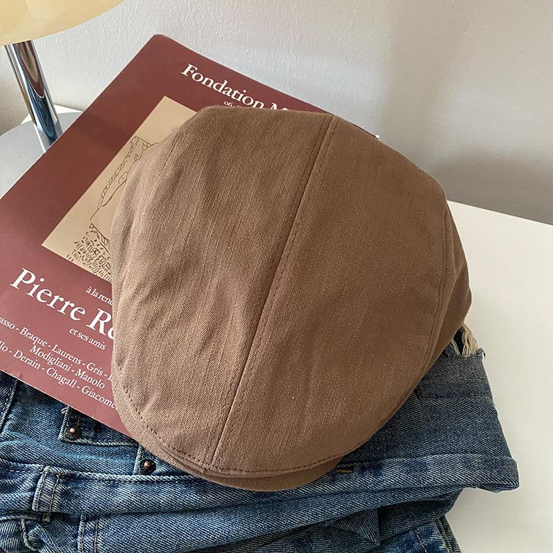 Retro forward hat women's autumn and winter versatile anti-wearing beret fashion big head circumference shows the face small hat tide