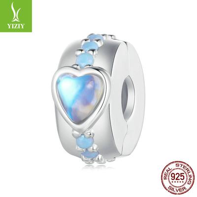 Mondstein Magie Herzförmige DIY Armband Positionierungsschnalle, Beliebte S925 Silber Perle Spacer Zubehör