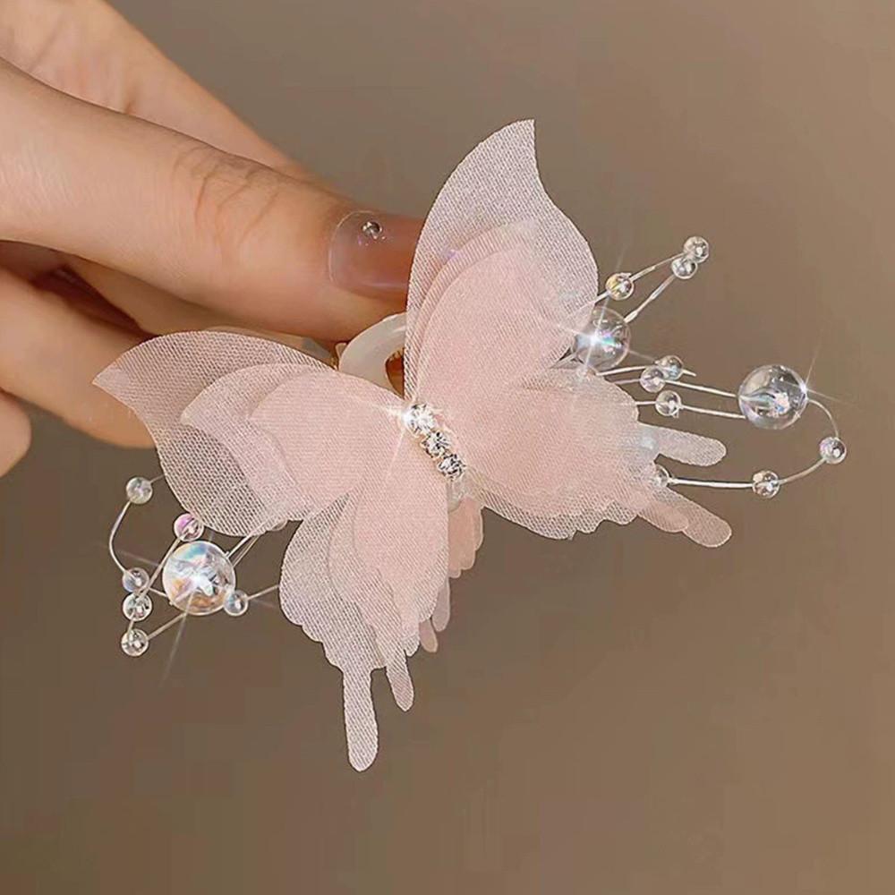 Large Simulated Butterfly Grab Clips Elegant Fashion Lady's Bangs Side Shark Clip Headress