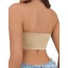 Women's Beige Seamless Strapless Bandeau Bralette Invisible Tube Top
