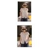 Women Dark Green Linen Blend Blouse With Ruffled Neckline And Red Button Front Casual Summer Top