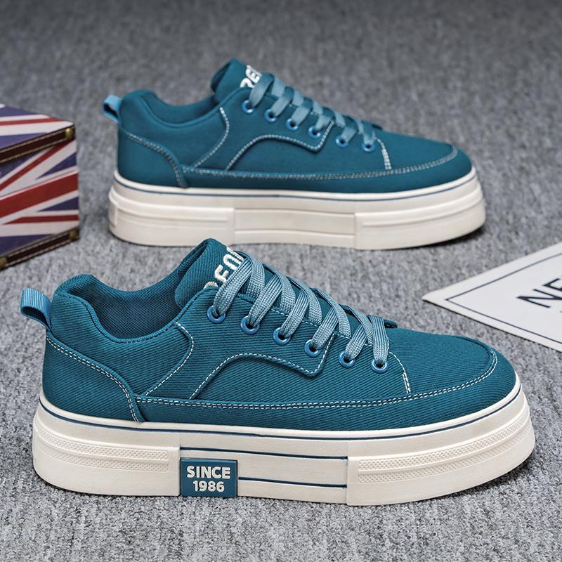 

Мужские повседневные модные кроссовки для скейтбординга на четыре сезона, удобные для студентов, трендовые кроссовки для мальчиков с мягкой подошвой, дышащая обувь 44 синий